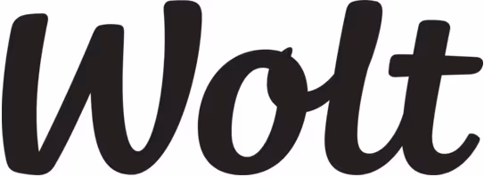 Wolt brand name written in bold black cursive letters.